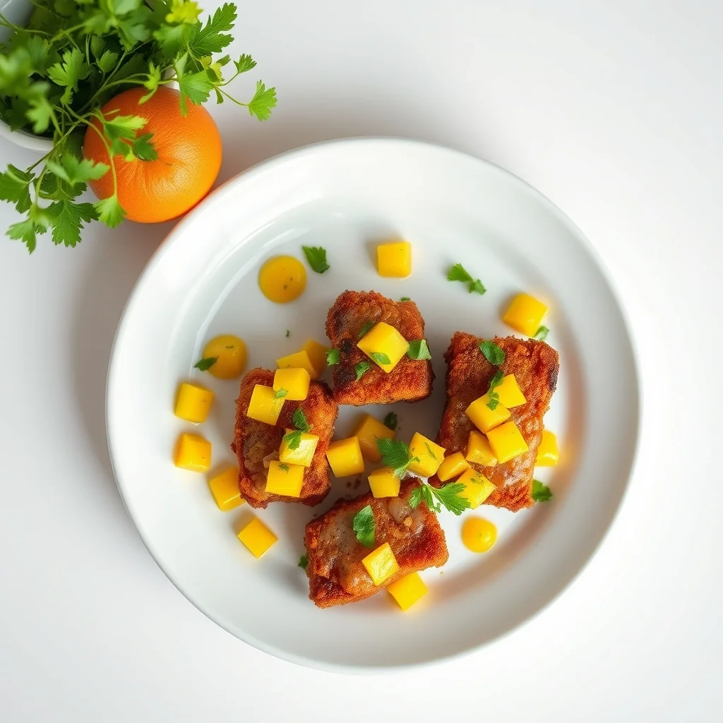 Crispy Pork Belly Bites with a Zesty Mango Salsa