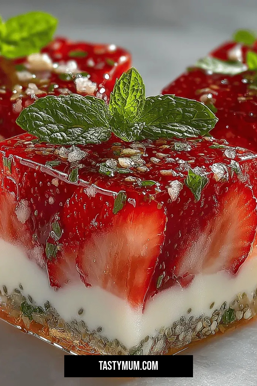 Delightful Frozen Strawberry Chia Yogurt Squares