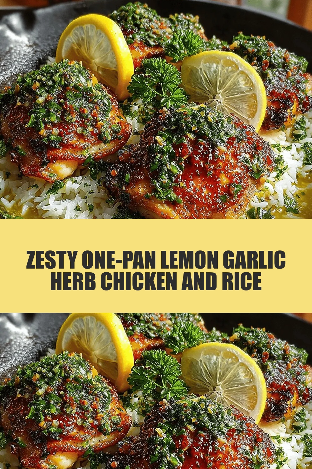 Zesty One-Pan Lemon Garlic Herb Chicken and Rice