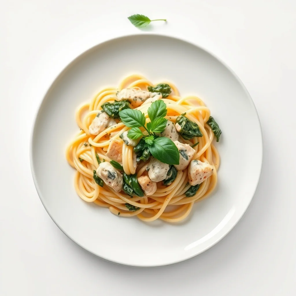 Luscious Creamy Chicken & Spinach Pasta