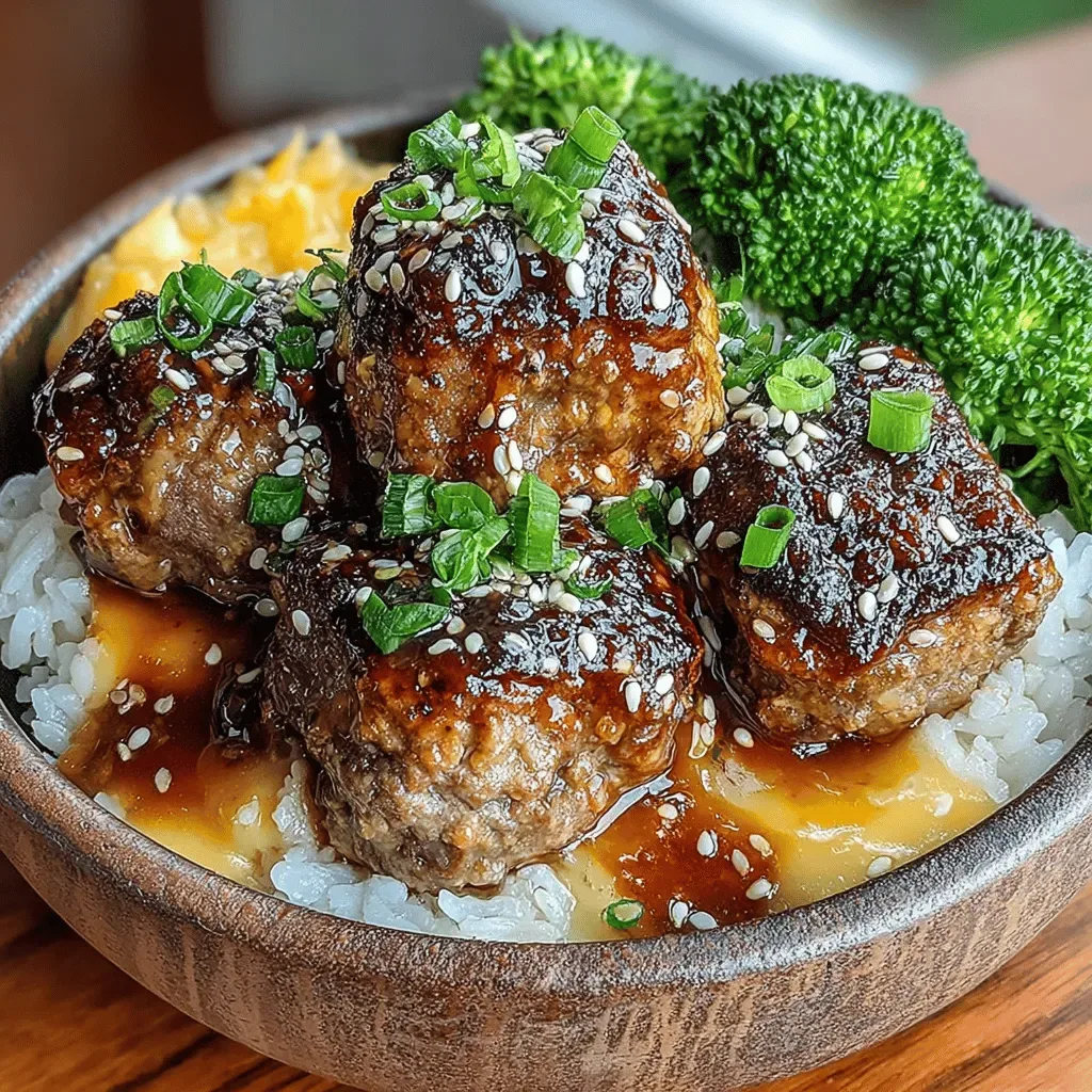 Sticky Garlic Teriyaki Meatball Bowls: A Culinary Delight