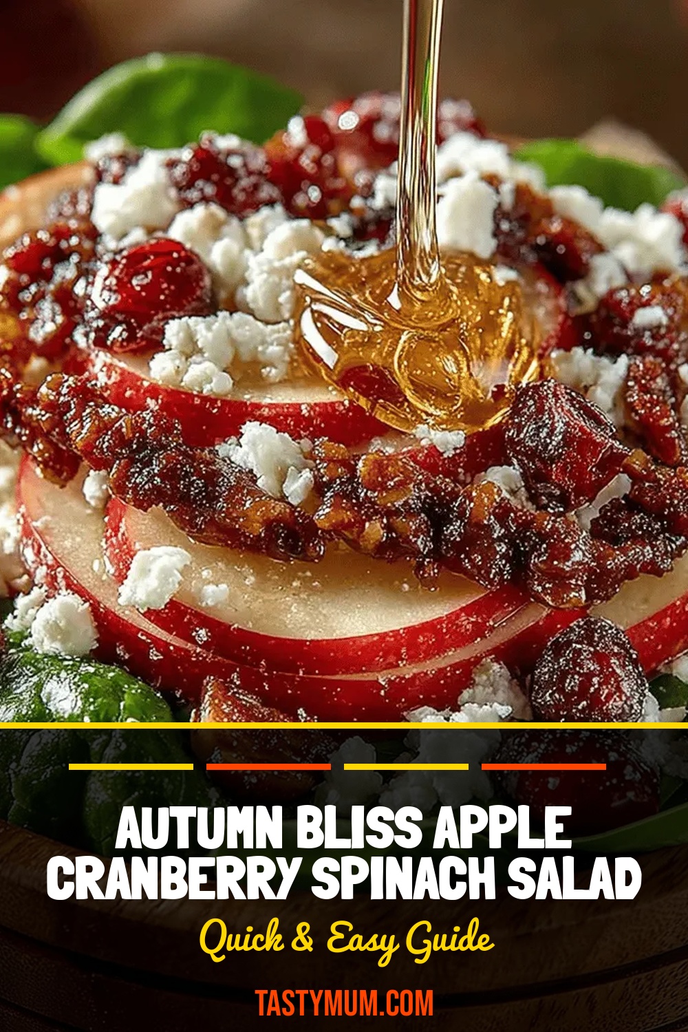 Autumn Bliss Apple Cranberry Spinach Salad