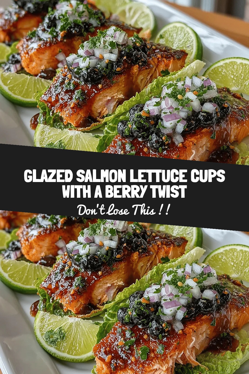 Glazed Salmon Lettuce Cups with a Berry Twist