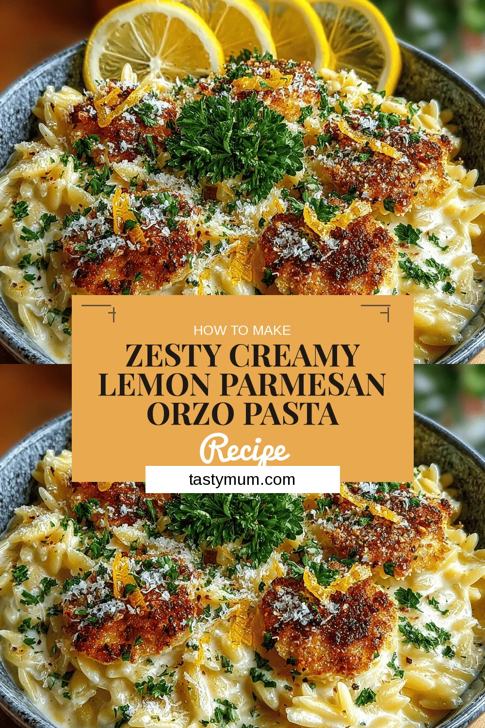Zesty Creamy Lemon Parmesan Orzo Pasta