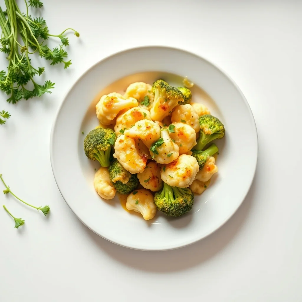 Cheesy Cauliflower and Broccoli Gratin