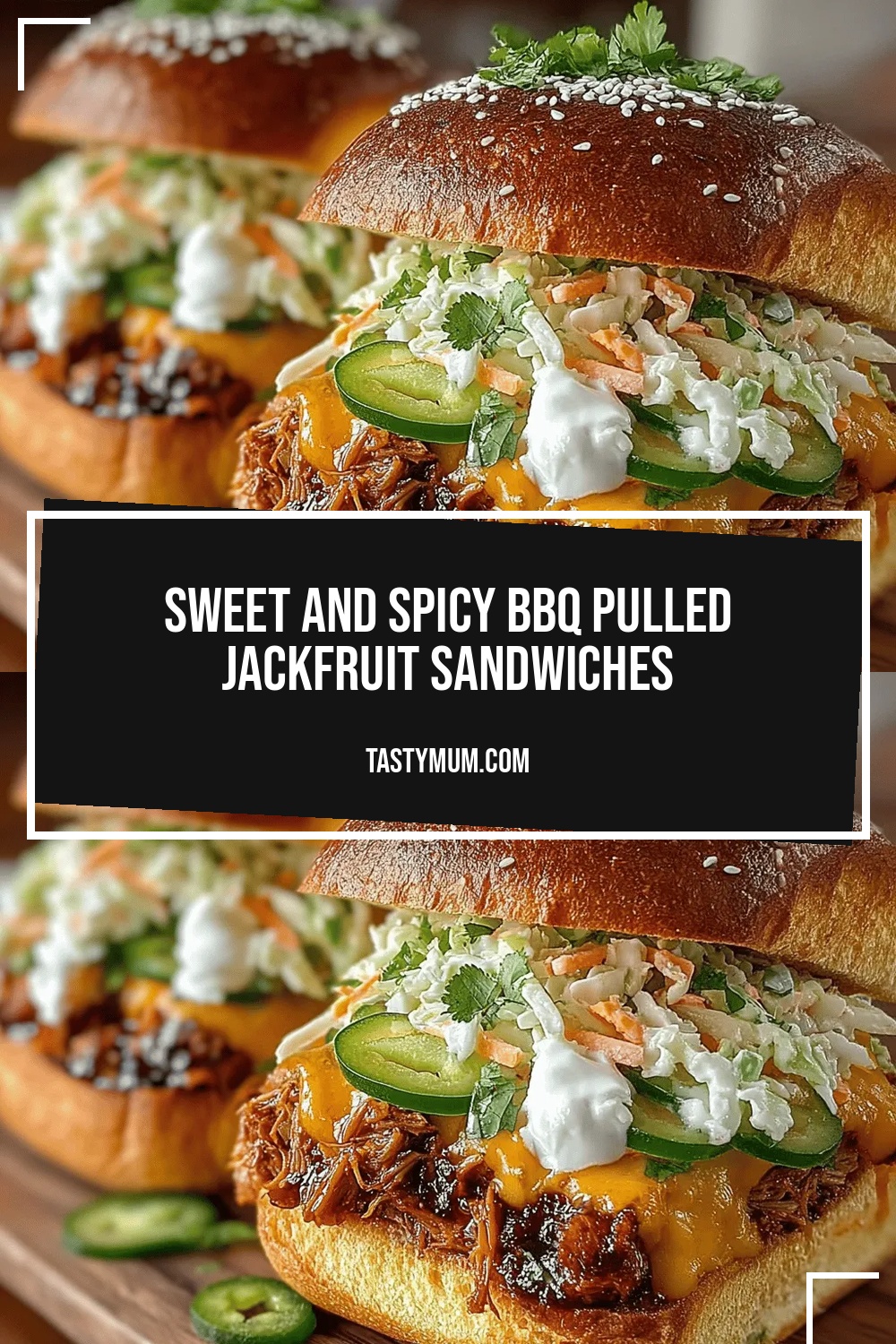 Sweet and Spicy BBQ Pulled Jackfruit Sandwiches