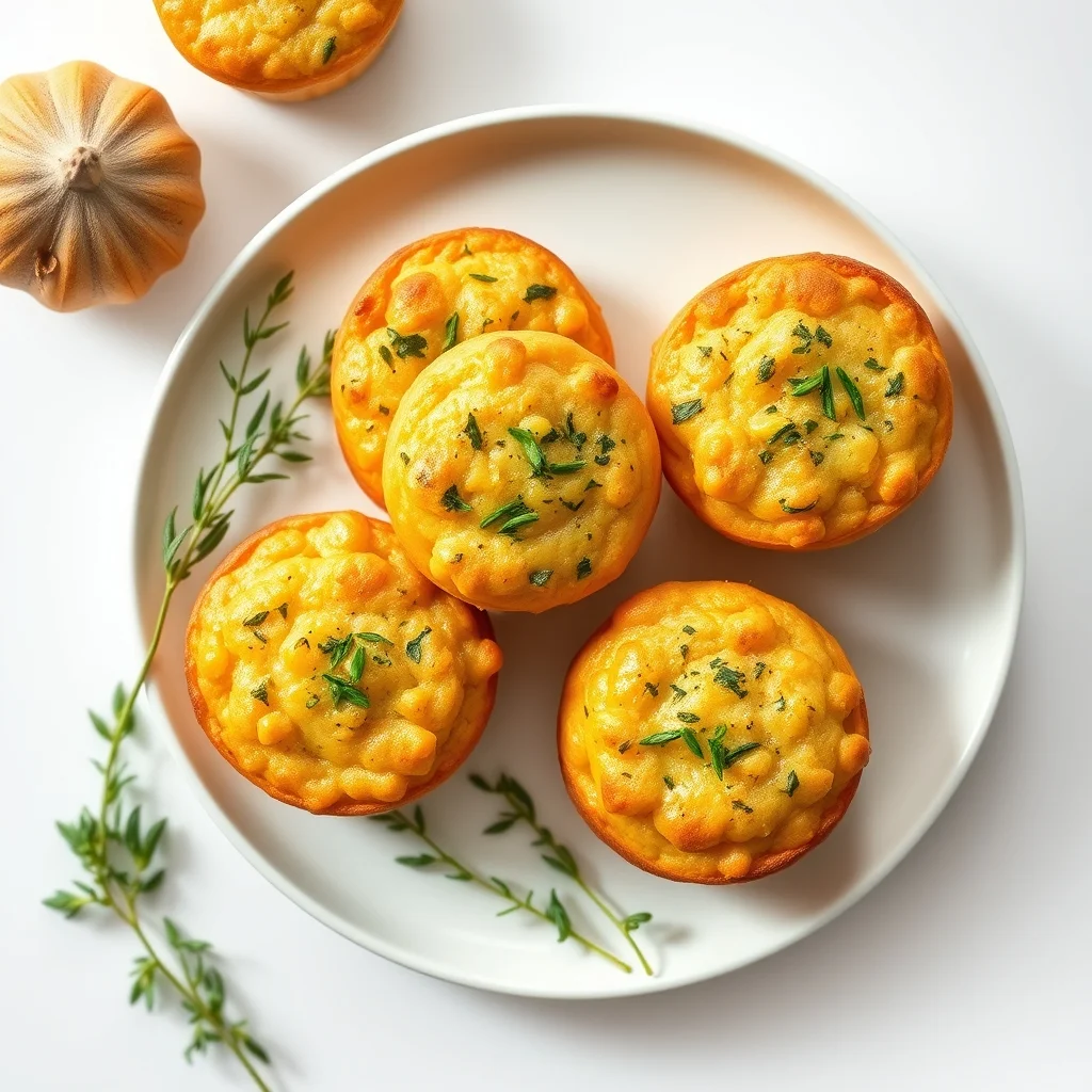 Cheesy Garlic Herb Cornbread Muffins