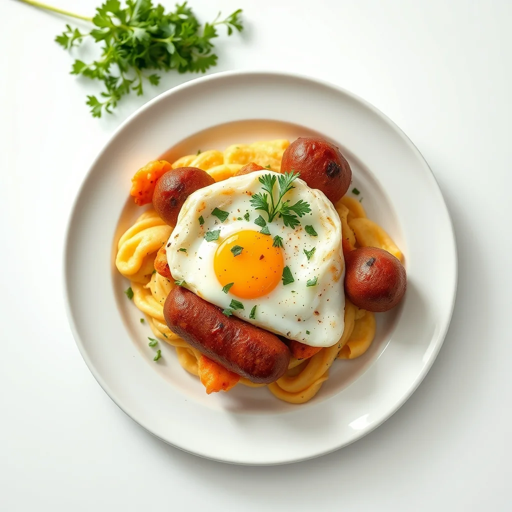 Sizzling Sausage & Egg Puff Mash