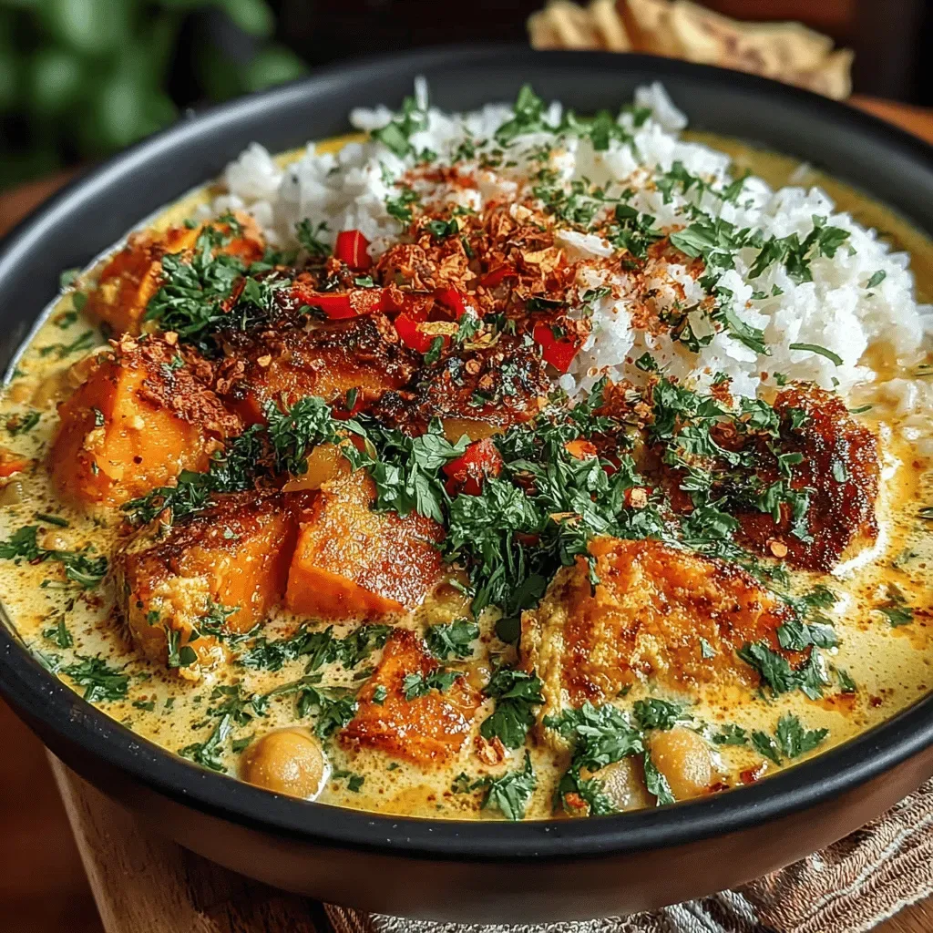 Creamy Chickpea & Sweet Potato Coconut Curry
