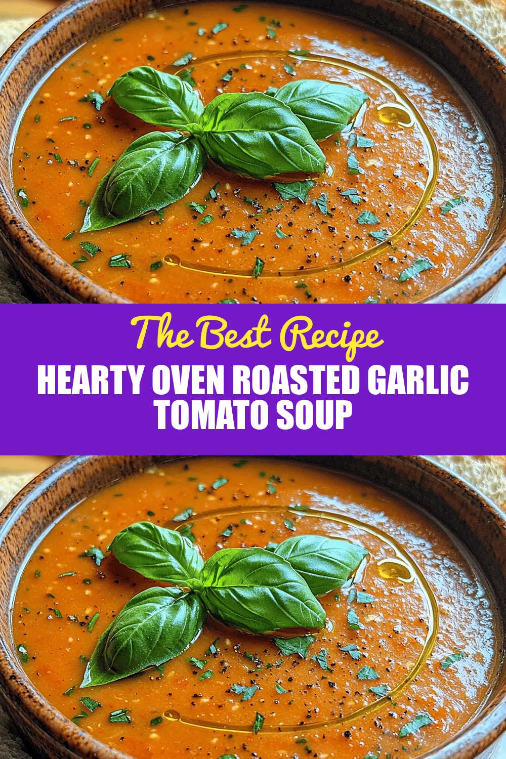 Hearty Oven Roasted Garlic Tomato Soup
