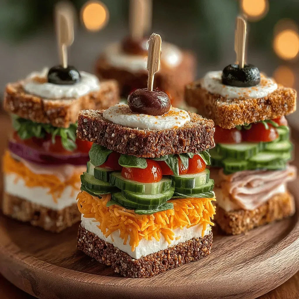 Colorful Mini Sandwich Skewers