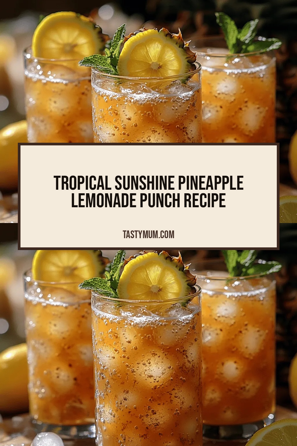 Tropical Sunshine Pineapple Lemonade Punch Recipe