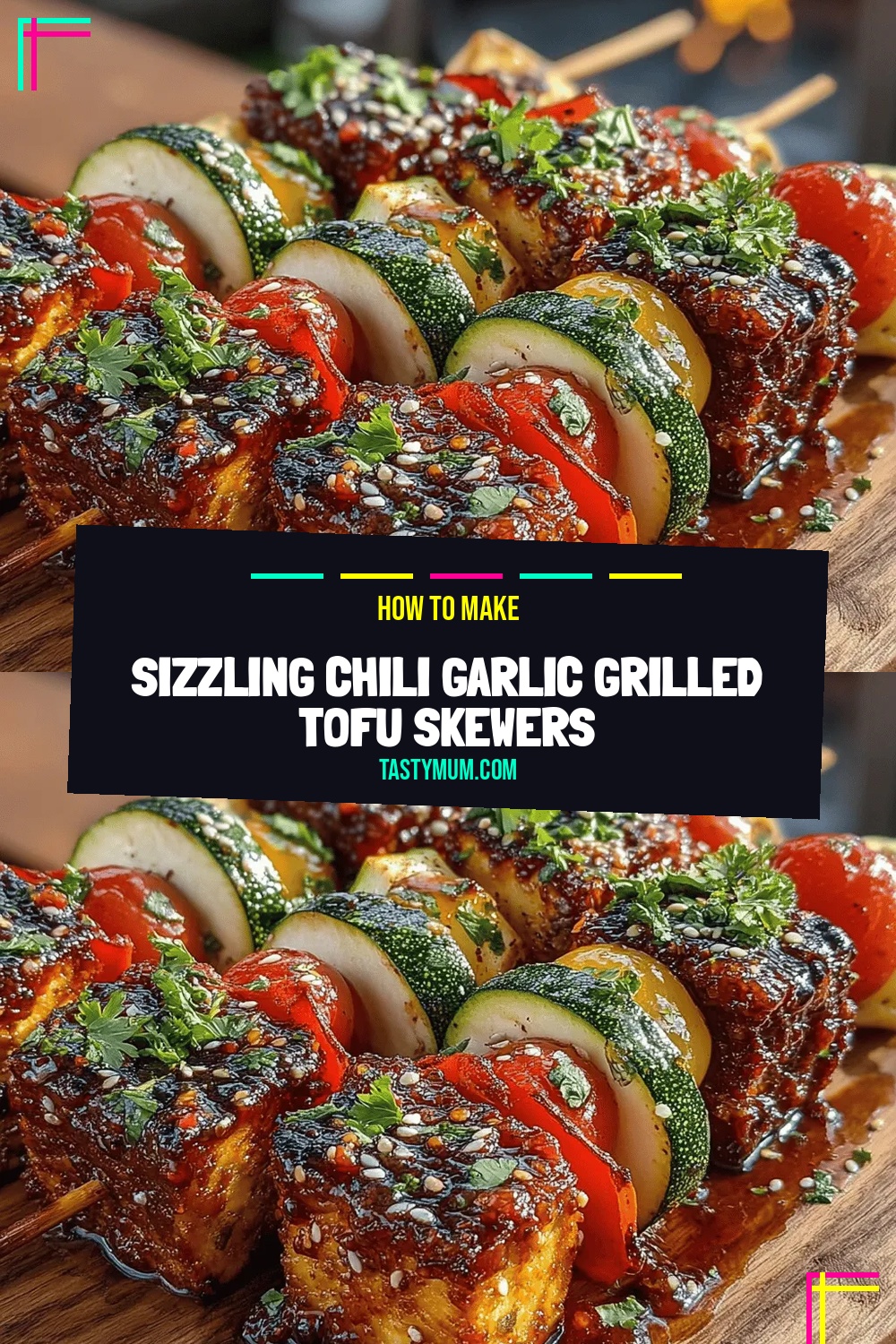 Sizzling Chili Garlic Grilled Tofu Skewers