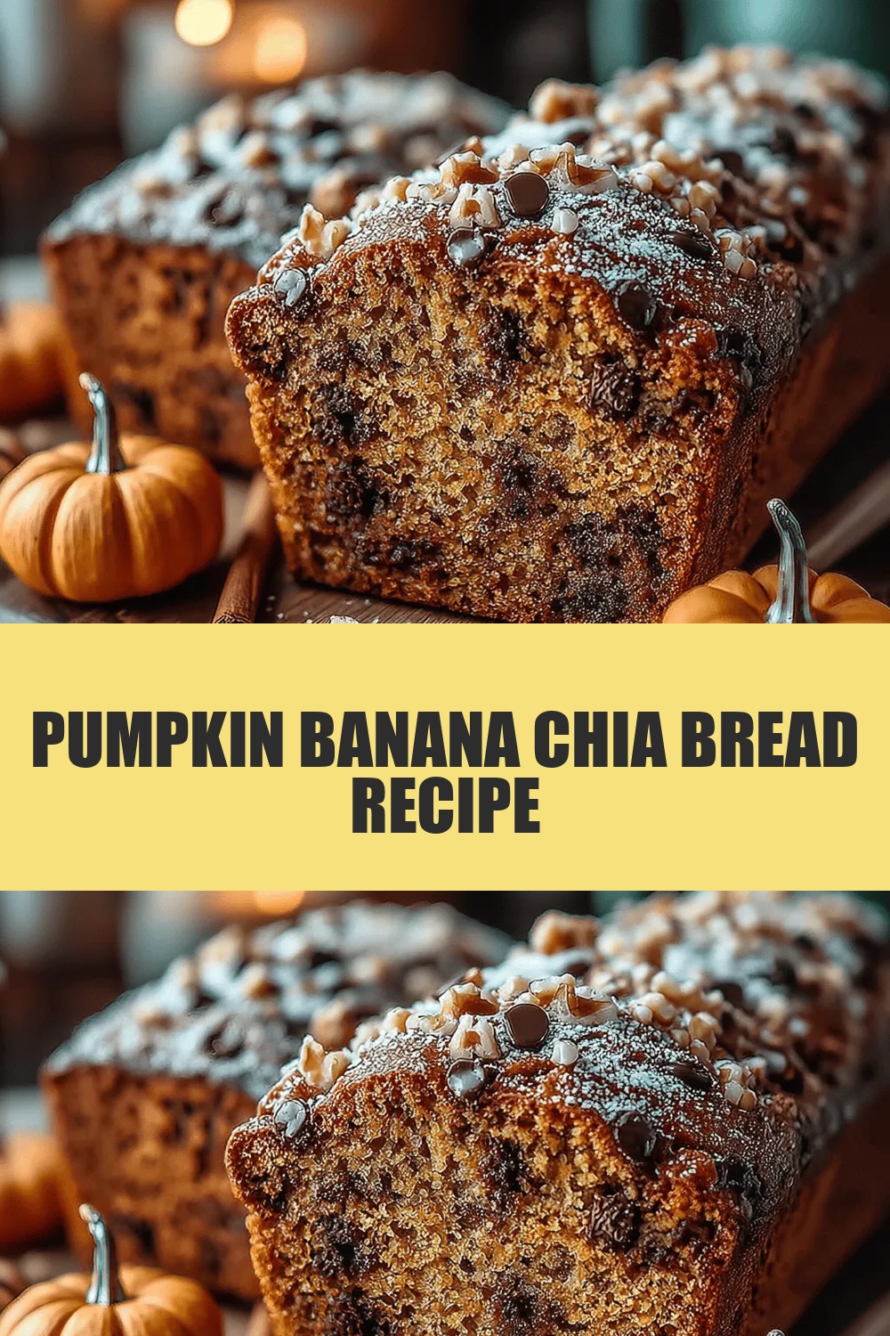 Pumpkin Banana Chia Bread Recipe