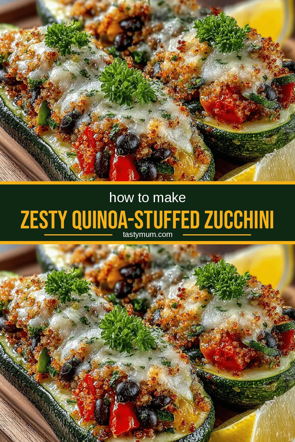 Zesty Quinoa-Stuffed Zucchini Boats