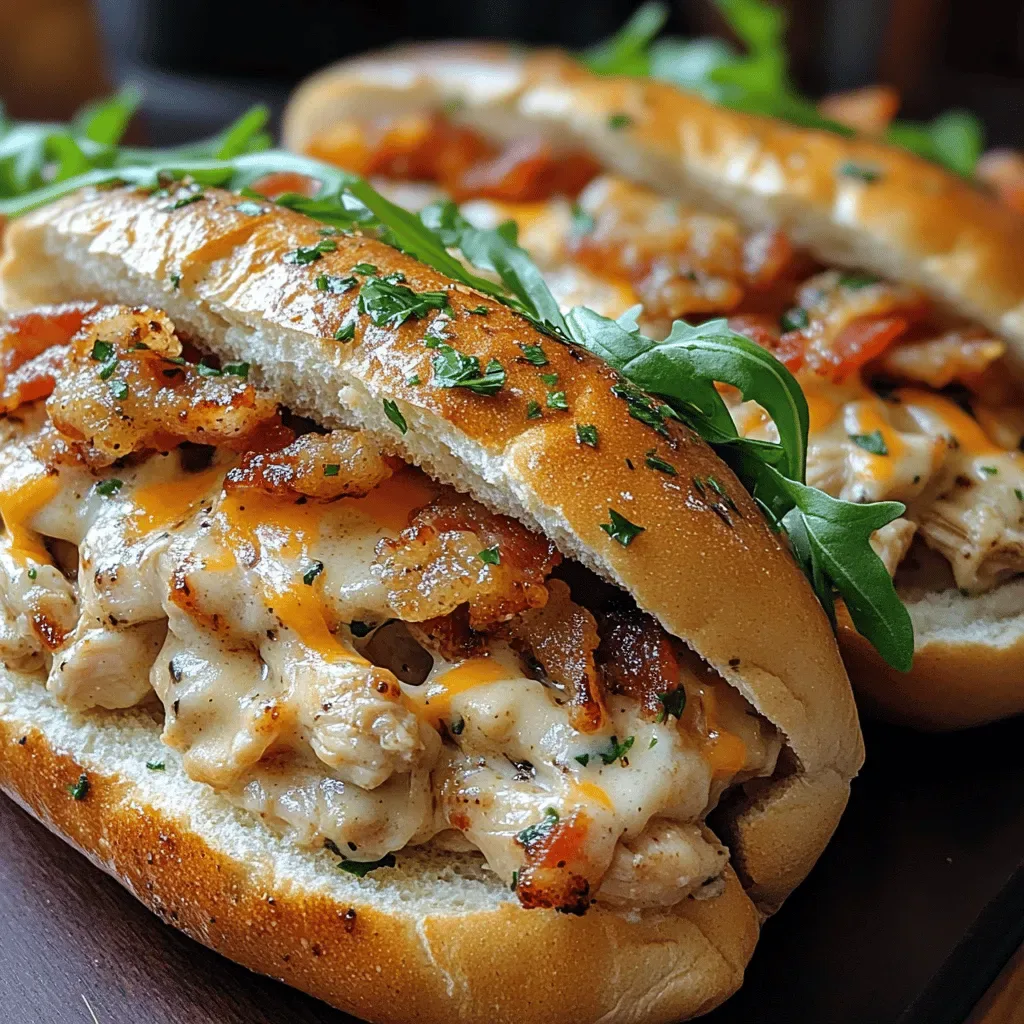 Savory Slow Cooker Chicken Bacon Ranch Sandwiches