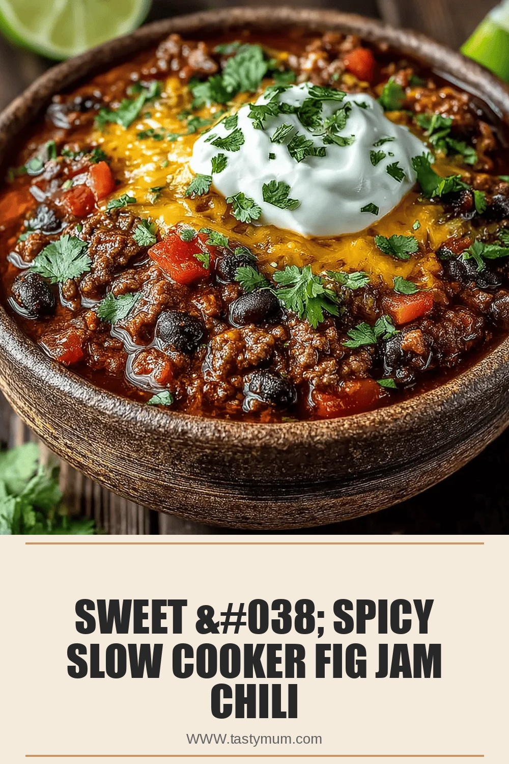 Sweet & Spicy Slow Cooker Fig Jam Chili