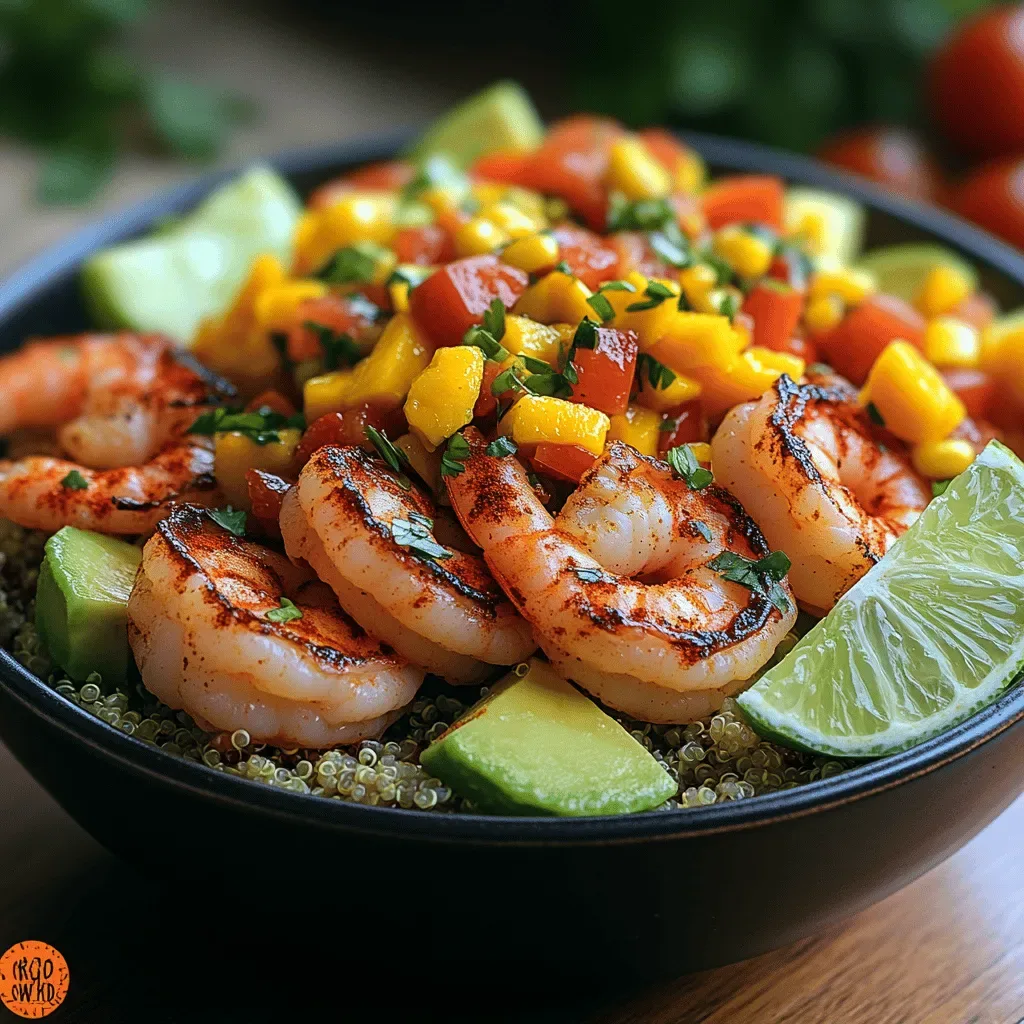 Tropical Shrimp and Avocado Bowls with Mango Salsa
