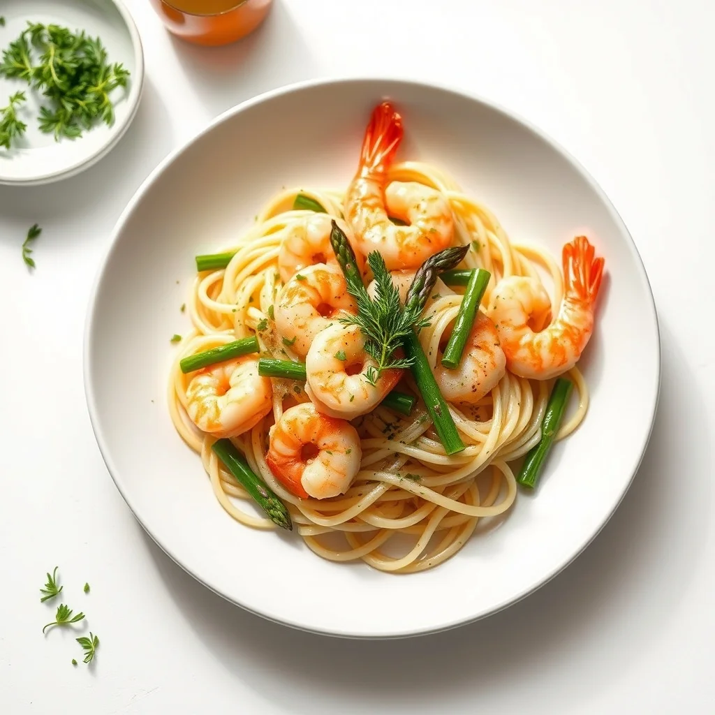 Zesty Lemon Garlic Shrimp and Asparagus Pasta