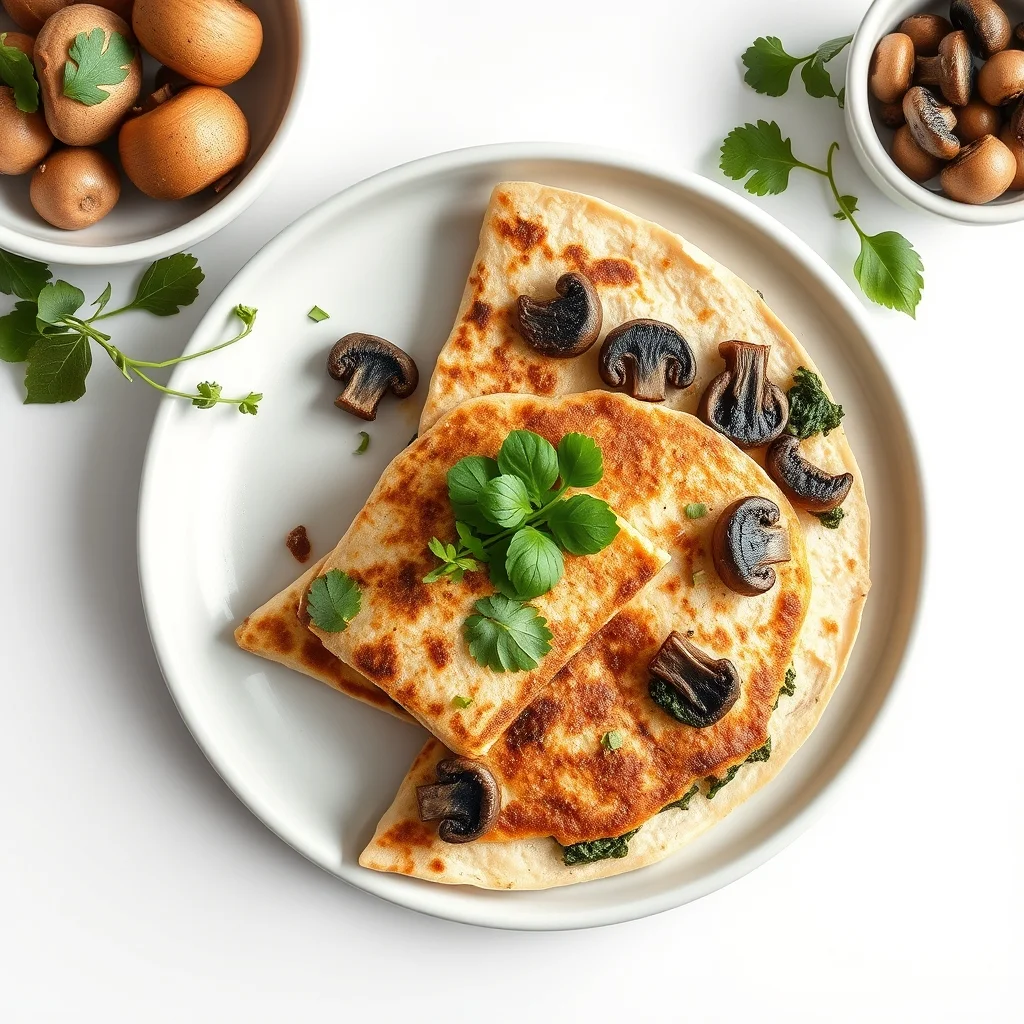 Savory Mushroom and Spinach Quesadillas