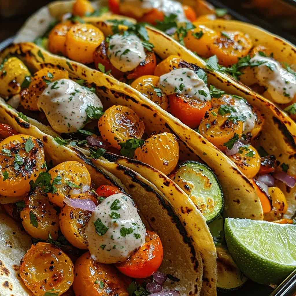 Roasted Veggie Tacos with Chipotle Crema