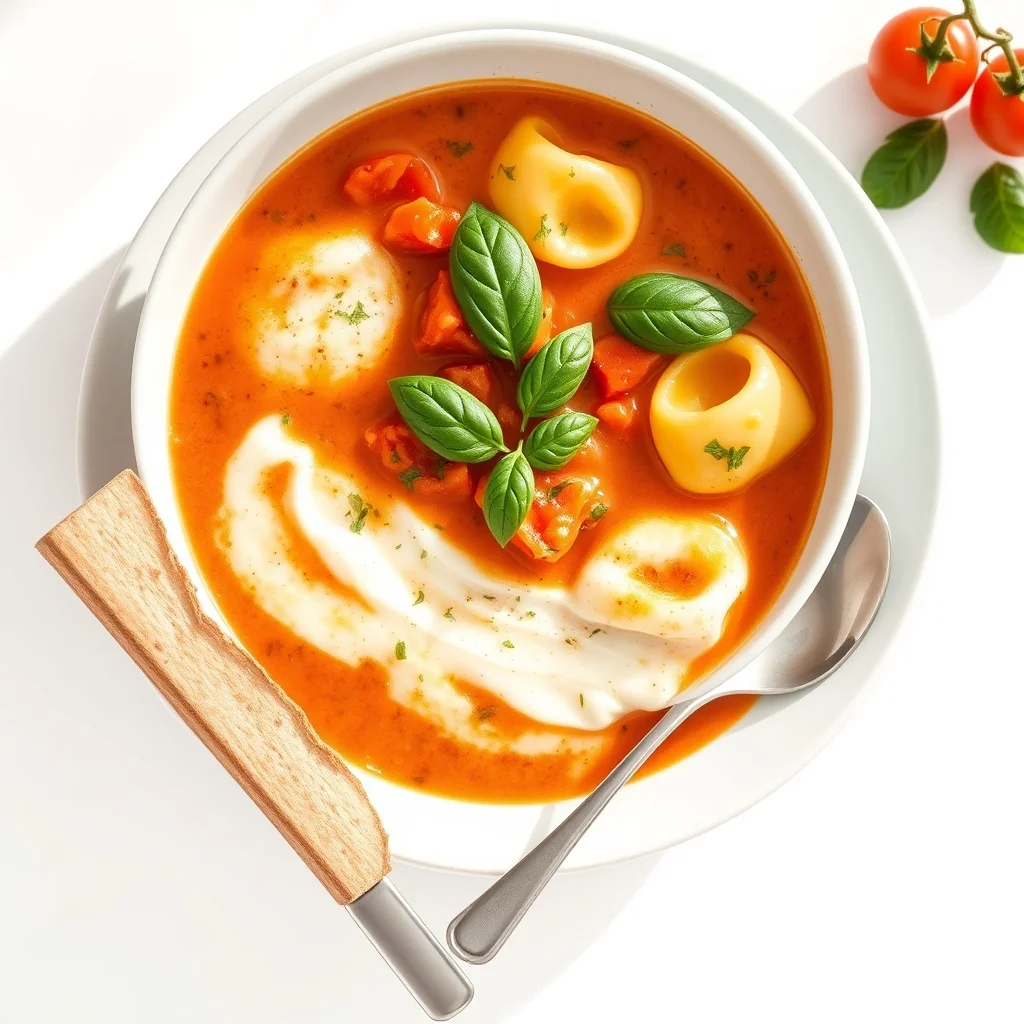 Creamy Tomato Basil Tortellini Soup