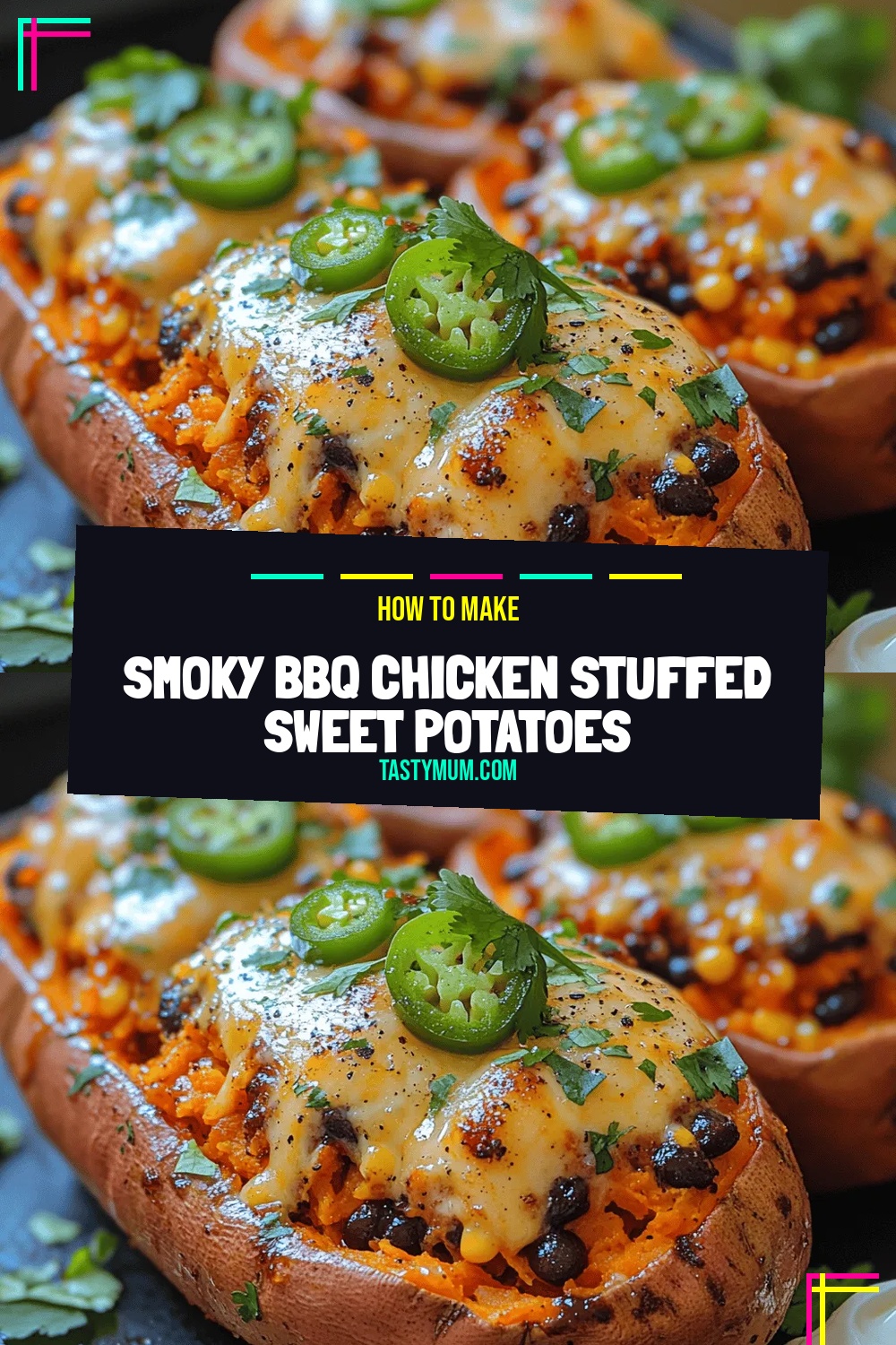 Smoky BBQ Chicken Stuffed Sweet Potatoes