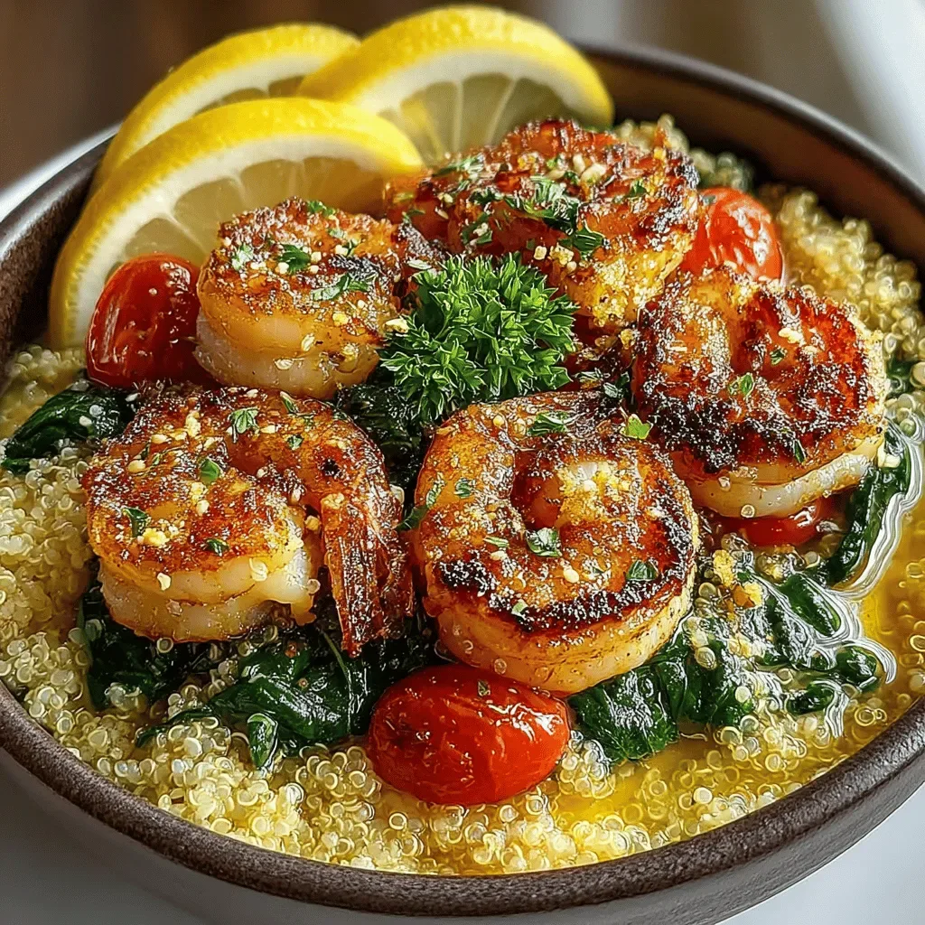Zesty Lemon Garlic Shrimp and Quinoa Bowls