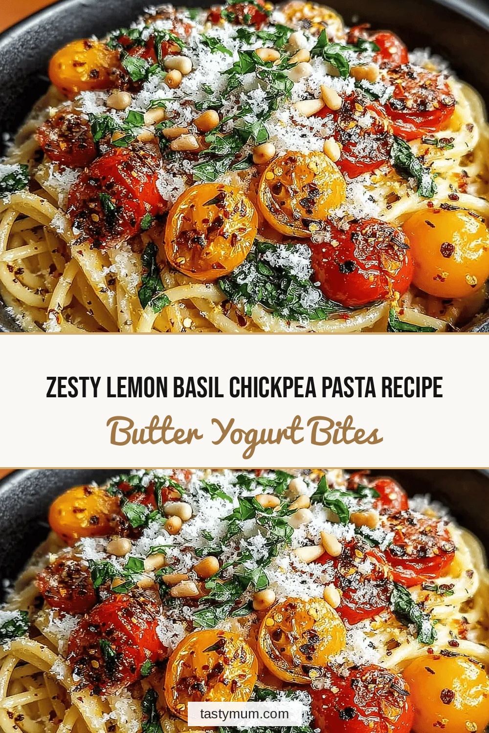 Zesty Lemon Basil Chickpea Pasta Recipe