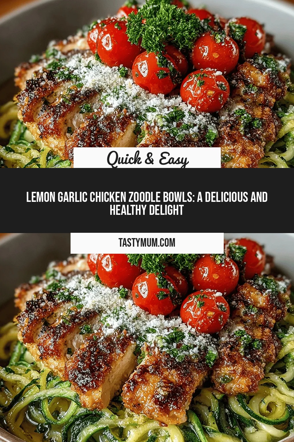 Lemon Garlic Chicken Zoodle Bowls: A Delicious and Healthy Delight