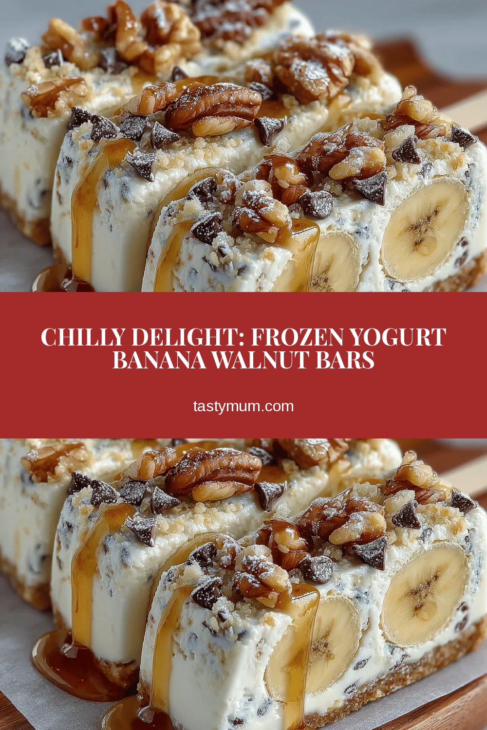 Chilly Delight: Frozen Yogurt Banana Walnut Bars