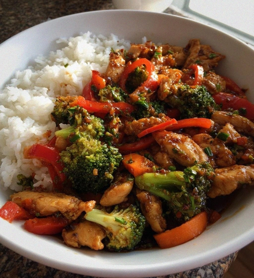 30-Minute Garlic Chicken Stir Fry with Rice Your Family Will Crave