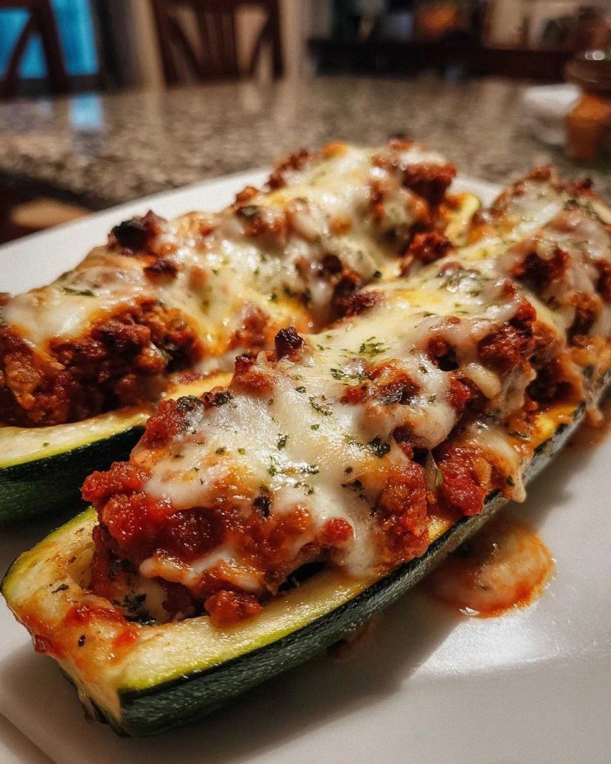 Amazing 4-Ingredient Zucchini Lasagna Boats