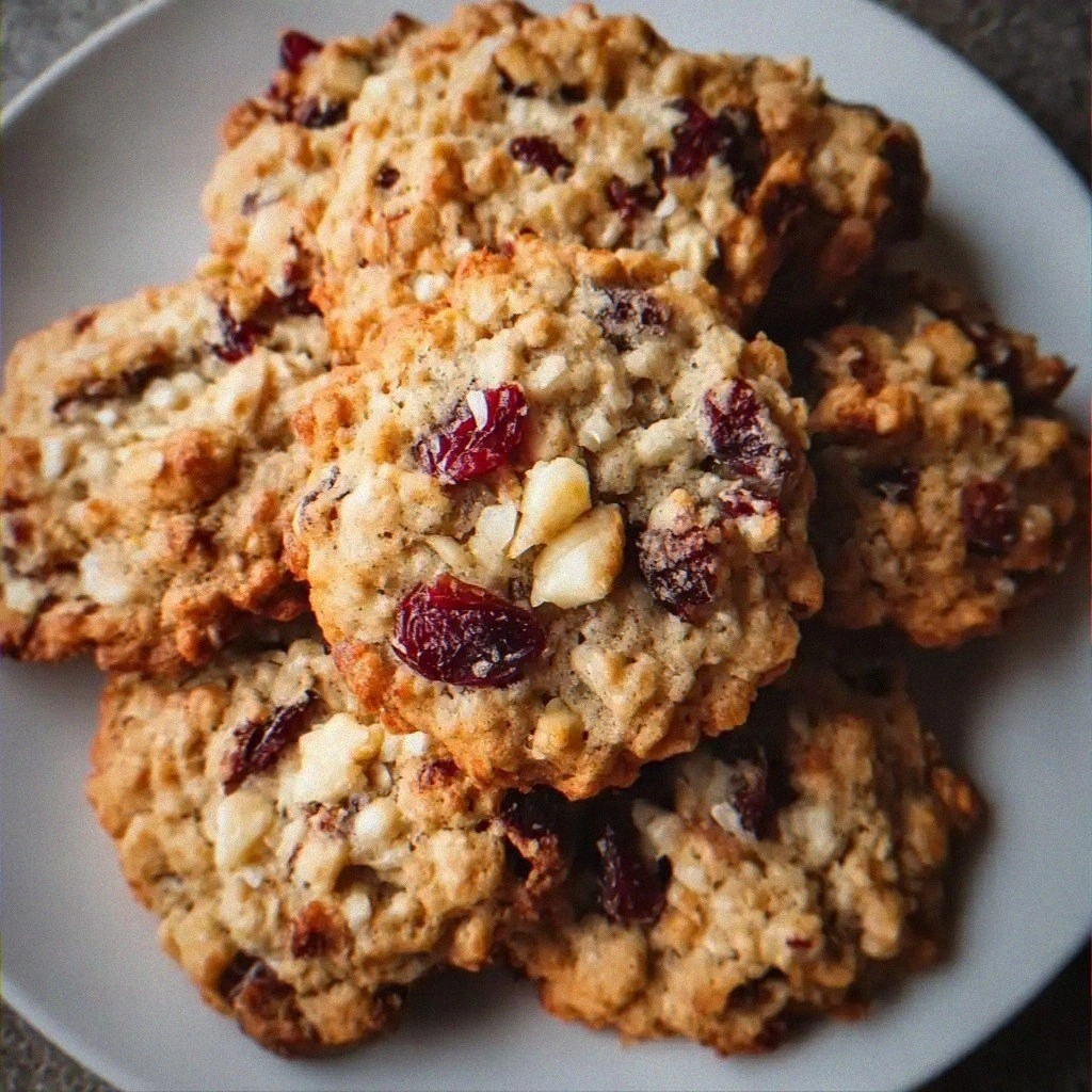 Bakery-Style Cranberry Walnut Oatmeal Cookies