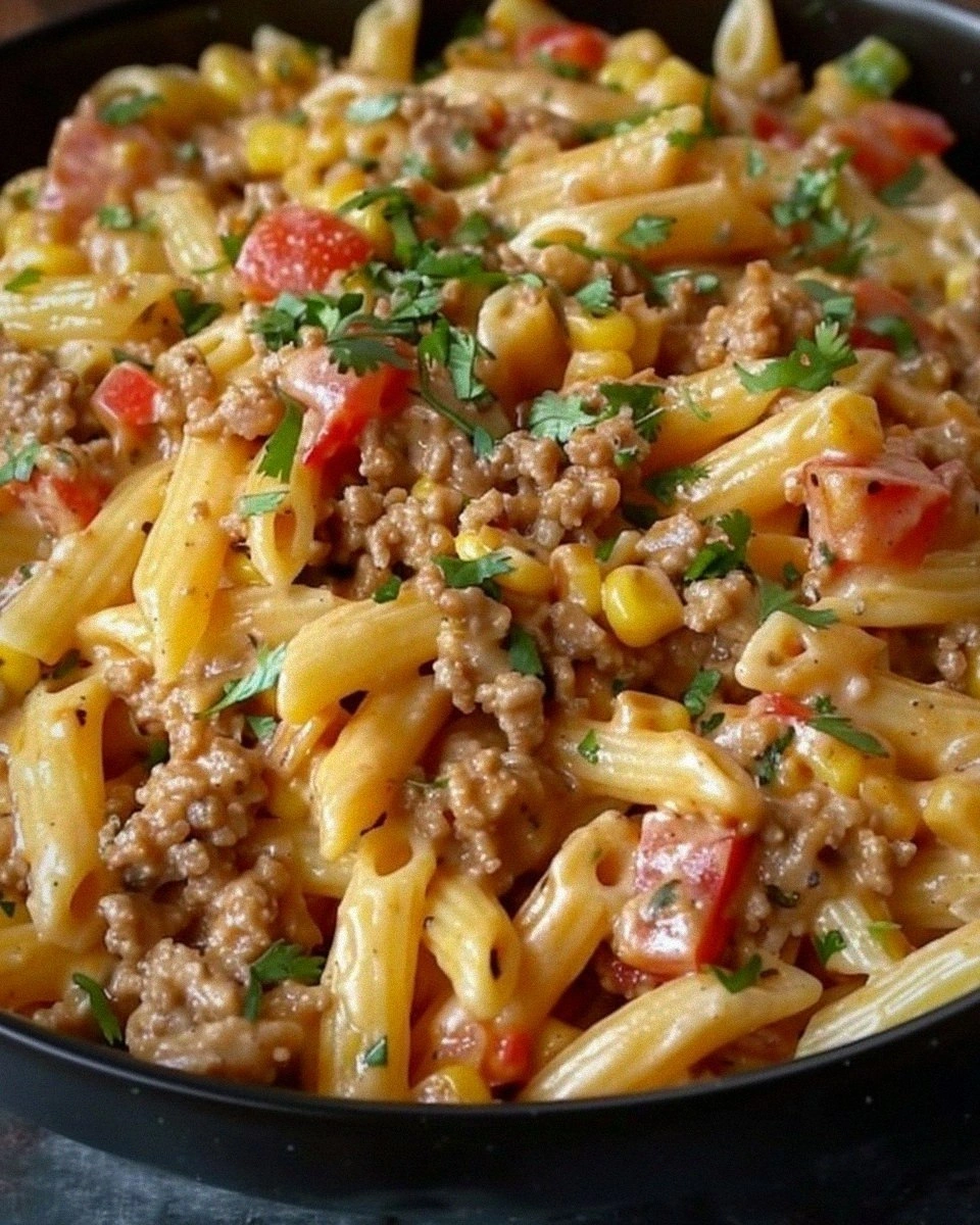 Cheesy Queso Taco Pasta Recipe