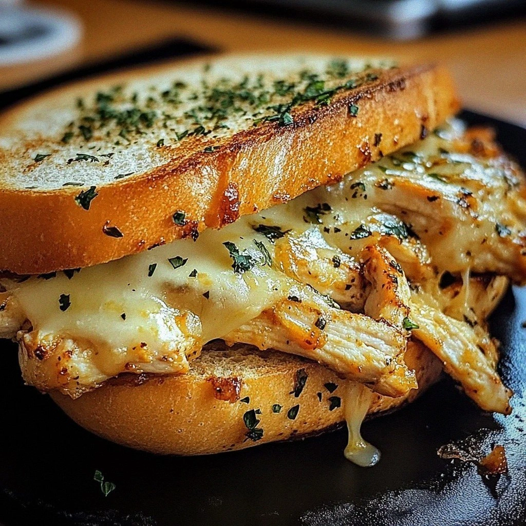 Create a Cheesy Chicken Garlic Bread Sandwich That Delights!