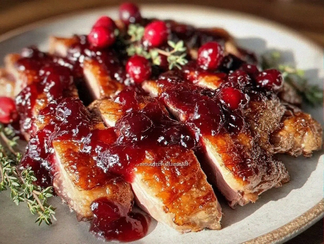 Crispy Pan-Seared Duck Breast Recipe with Easy Cherry Sauce Tutorial