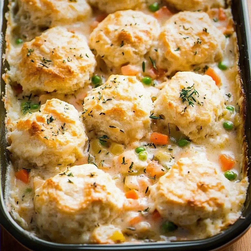 Hearty Chicken Pot Pie with Cheddar Sage Biscuits : A Cozy Middle Earth Feast