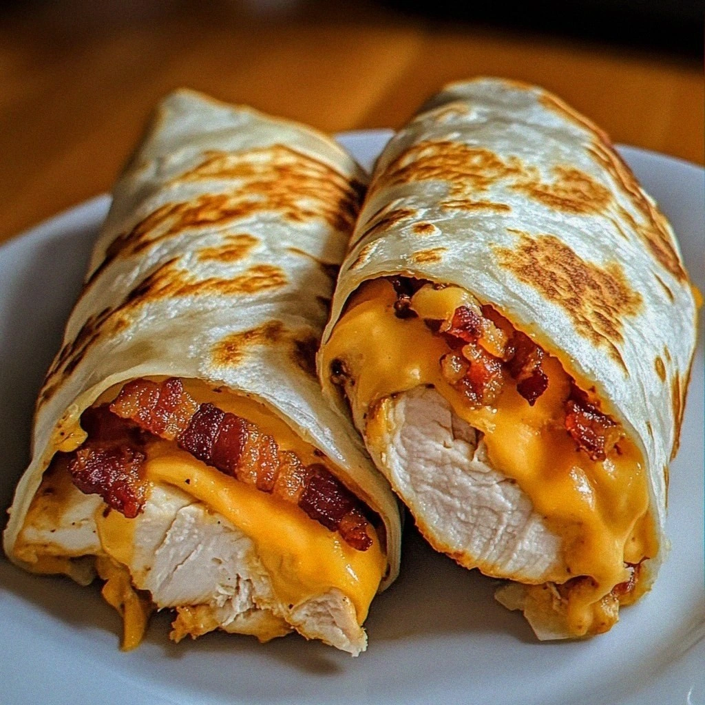 Indulge in Crispy Cheddar Bacon Chicken Lava Wraps Tonight!