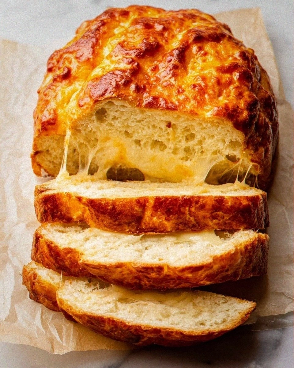 No-Knead Cheddar Cheese Bread Recipe