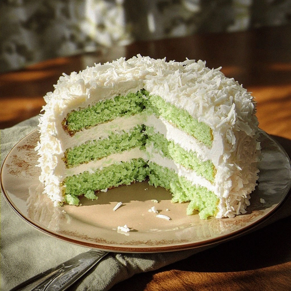 Pandan Coconut Cake