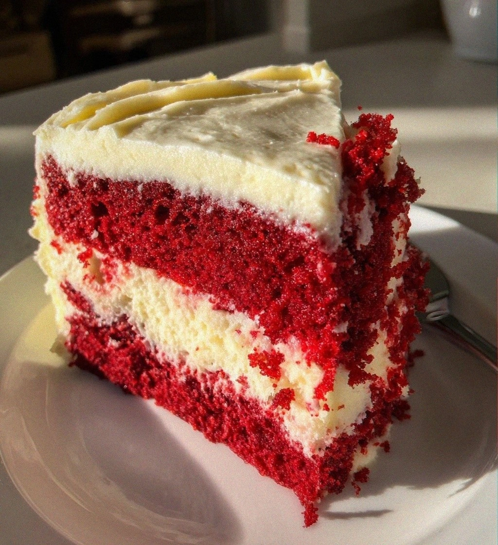 Red and White Valentines Cake: 12 Slices of Love