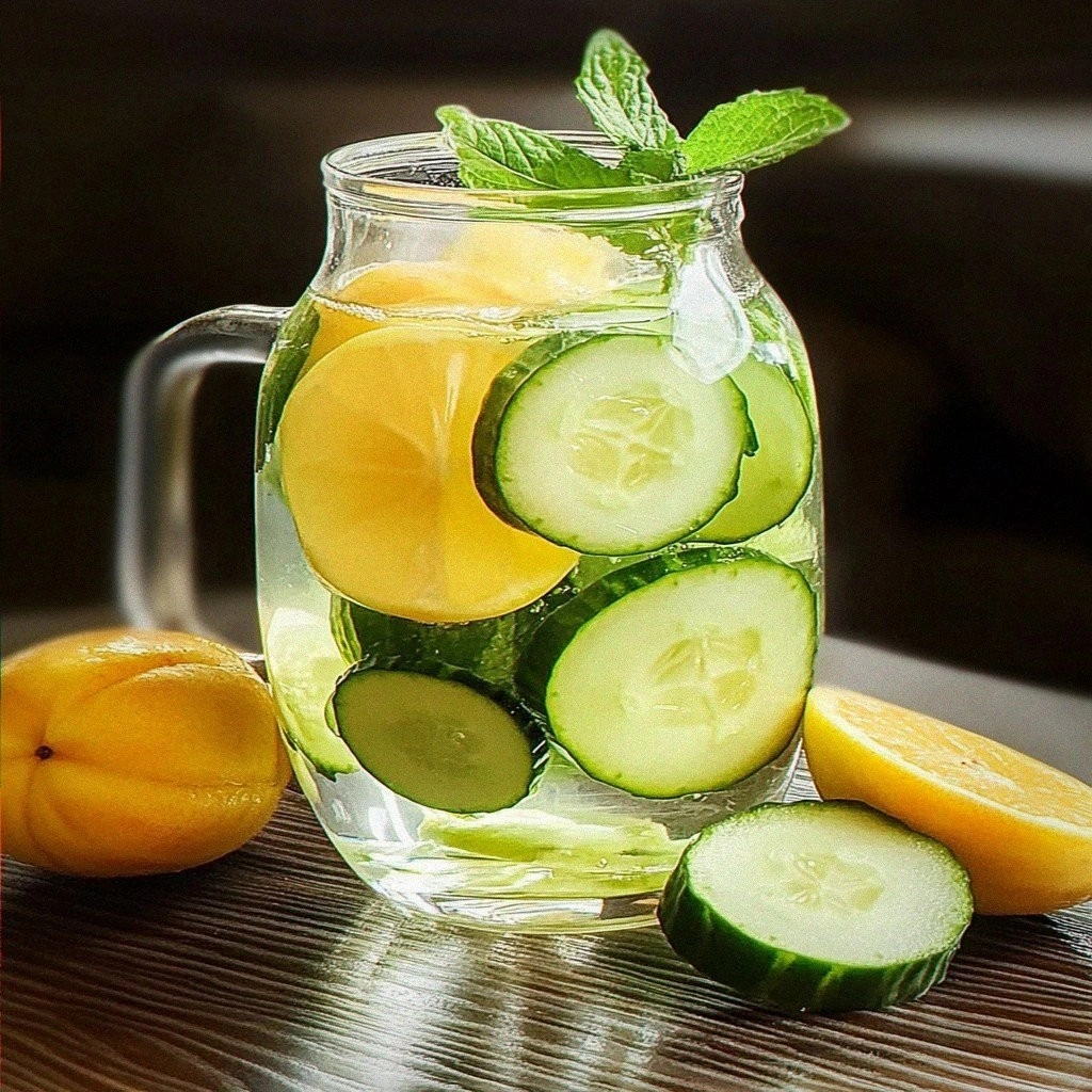 Refreshing Nectarine and Cucumber Detox Water Recipe