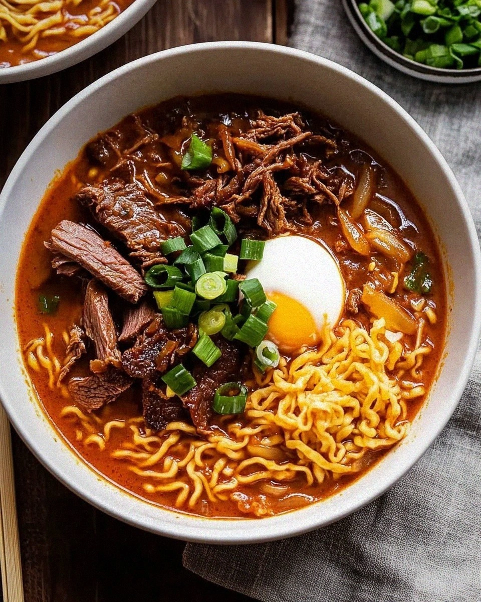 Creamy Spicy Korean Ramen with Beef