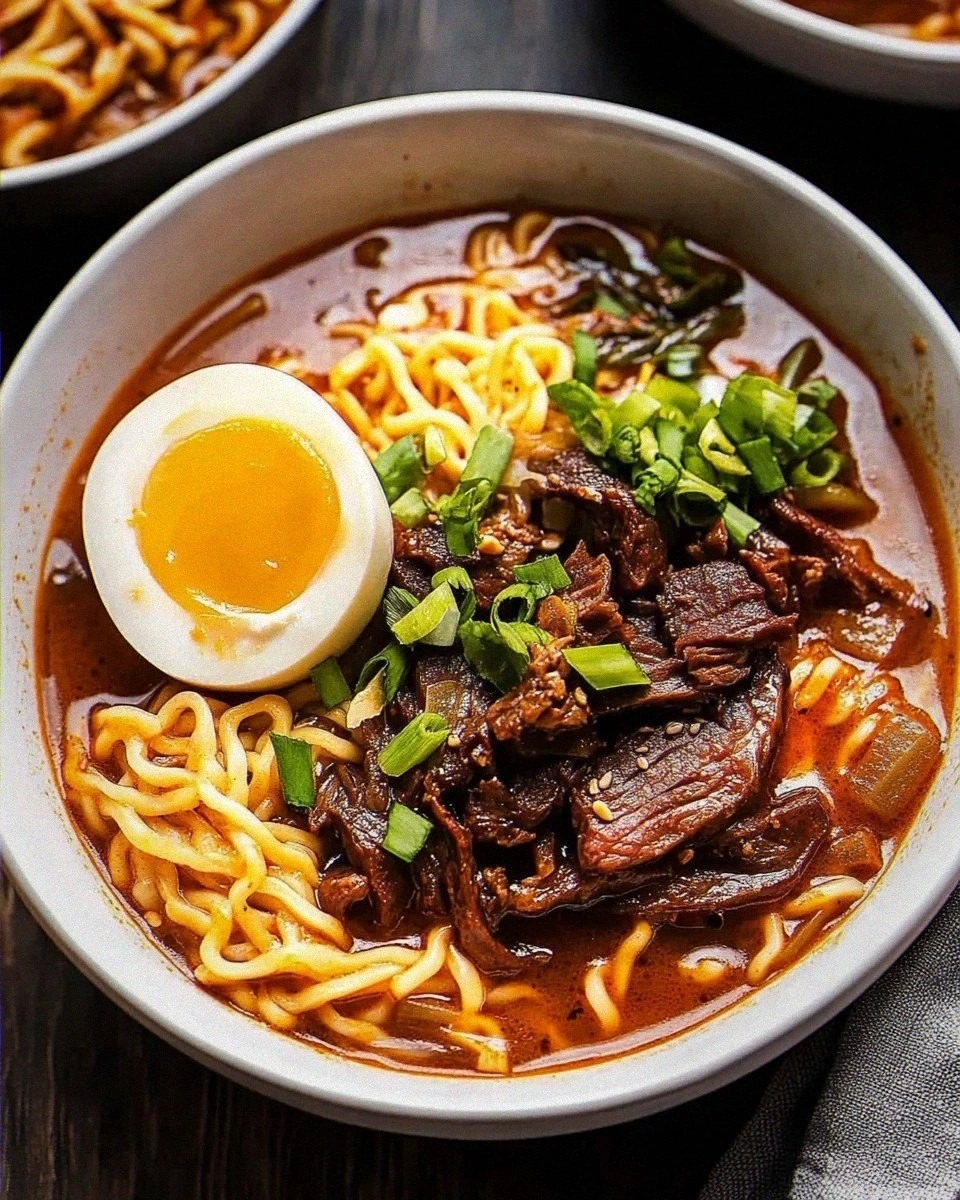 Creamy Spicy Korean Ramen with Beef