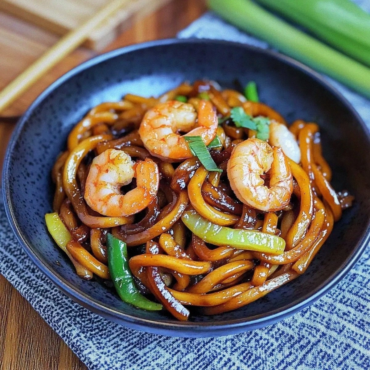 Quick and Delicious Yaki Udon with Shrimp in 20 Minutes