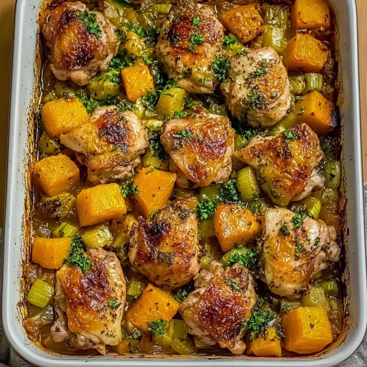 Savory Roasted Chicken Leek and Butternut Squash Bake Recipe
