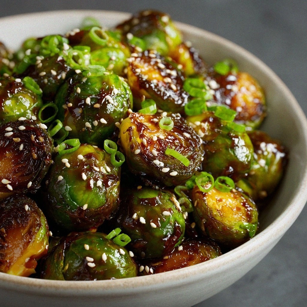Miso-Sesame Glazed Brussels Sprouts