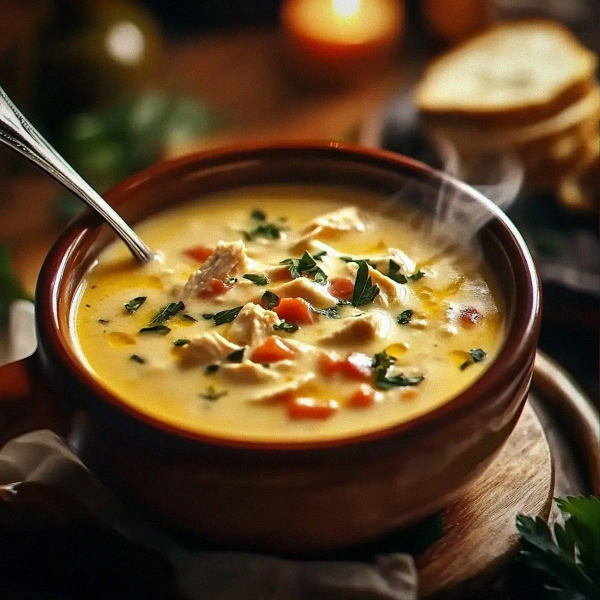 Creamy Tuscan Chicken Soup That’s Pure Comfort in a Bowl