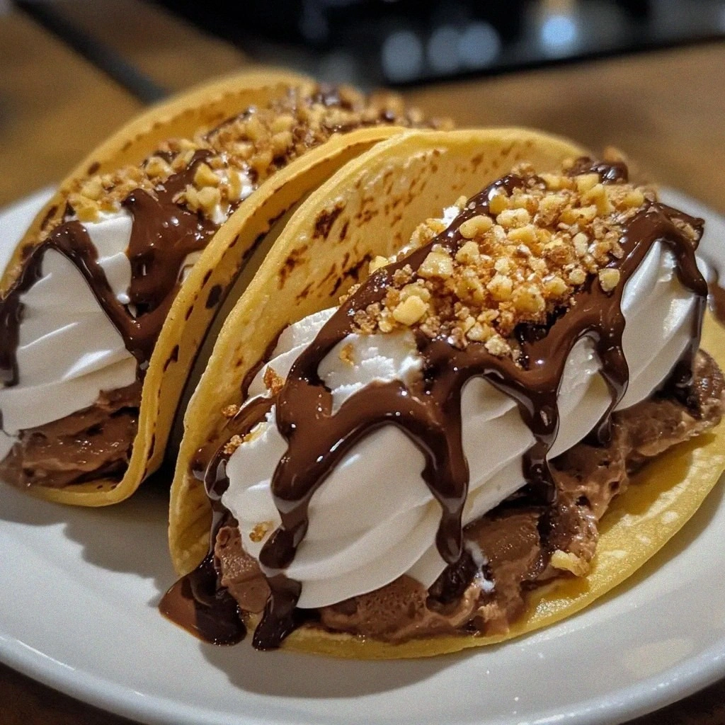 Chocolate-Dipped Ice Cream Tacos: A Sweet Delight!